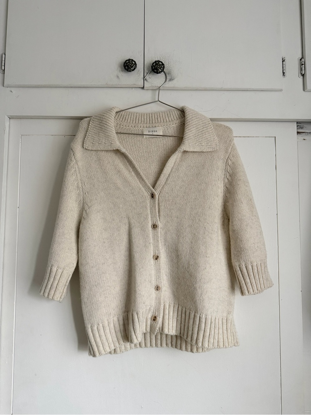 DISSH Cream V-Neck Sweater
